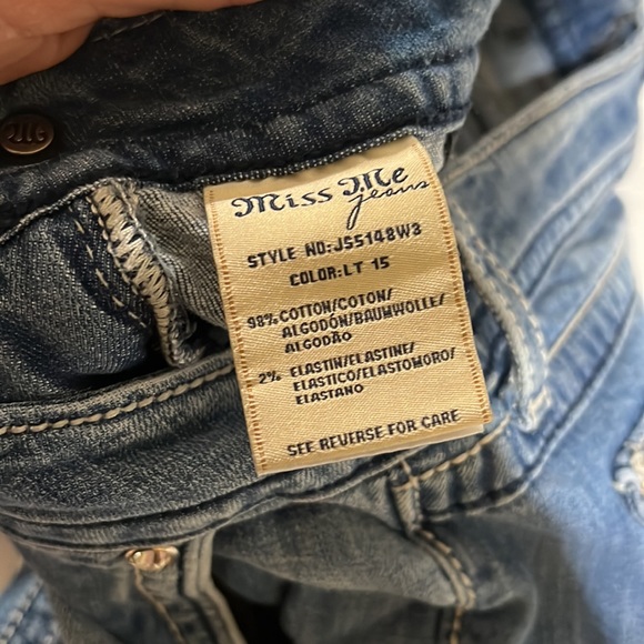 Miss me studded rhinestone jeans size 27 wide leg - Picture 9 of 11